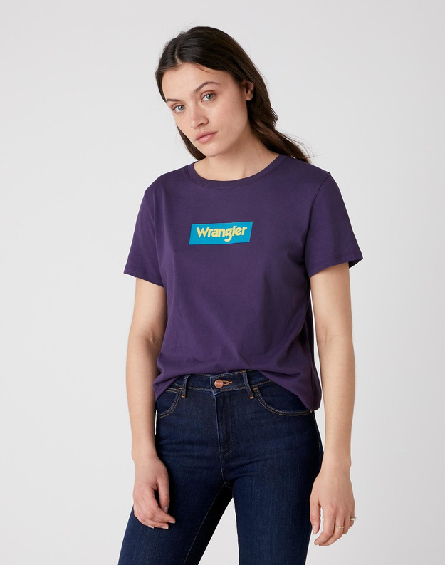 DAMSKI T-SHIRT WRANGLER LOGO TEE PURPLE VELVET W7P3EVXSL 112132043