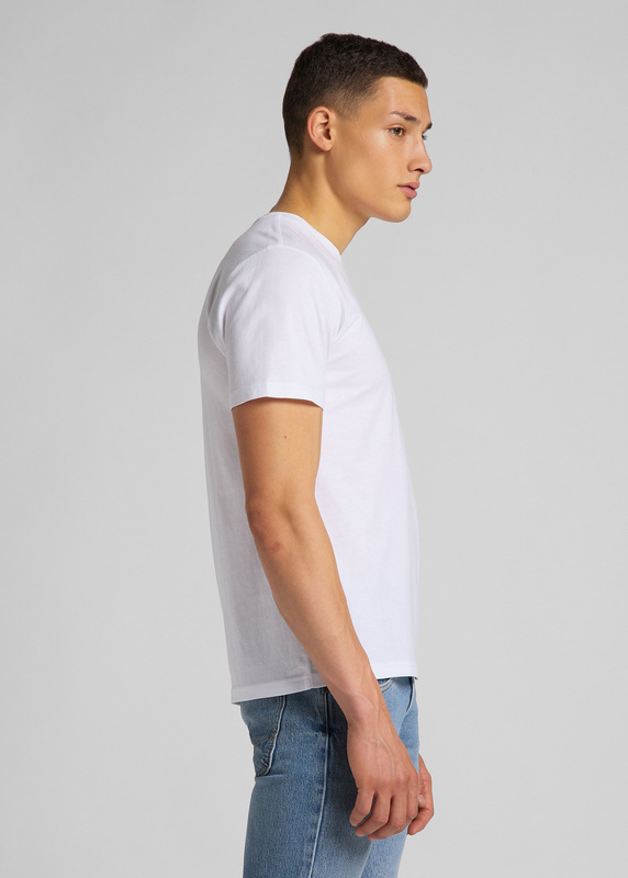 MESKA KOSZULKA  LEE SS PATCH LOGO TEE WHITE 112113578