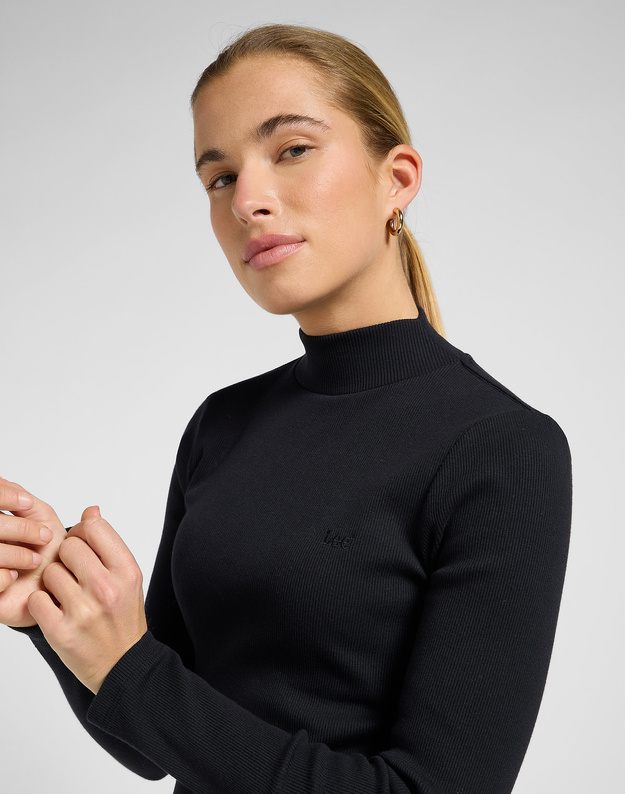 DAMSKA KOSZULKA LEE MOCK NECK BLACK 112370949