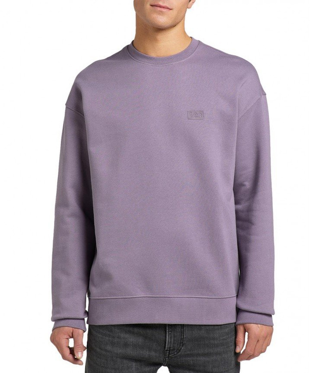 LEE CORE LOOSE CREW MĘSKA BLUZA KLASYCZNA LOGO WASHED PURPLE L85IPTTZ 112144613