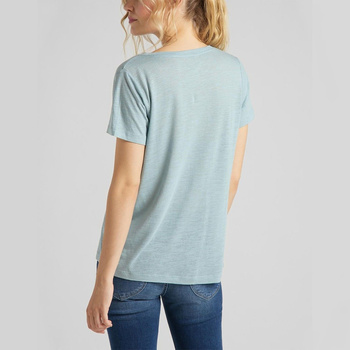 LEE V NECK TEE DAMSKI T-SHIRT FADED BLUE L41JENOF 112109012