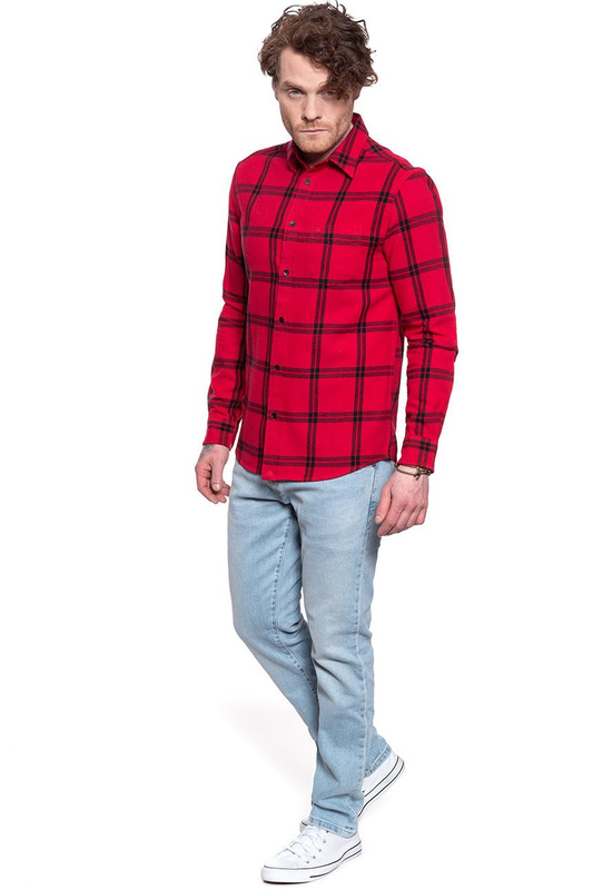 MĘSKA KOSZULA WRANGLER LS 1PKT SHIRT CRIMSON RED W5A1T2X51 112129989
