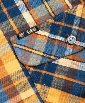 LEE x TIMBERLAND FLANNEL SHIRT MĘSKA KOSZULA W KRATĘ KRATA ESTATE BLUE L67DFT22 112116862