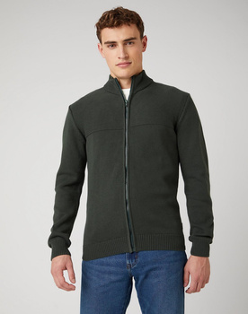 SWETER MĘSKI WRANGLER FULL ZIP KNIT DEEP FOREST W8B5QOG08 112141659