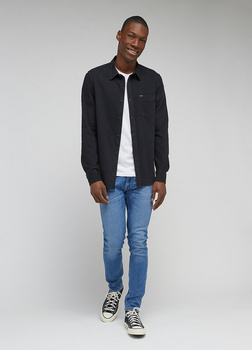 LEE BUTTON DOWN MĘSKA KOSZULA Z DŁUGIM RĘKAWEM  LOGO BLACK L880UX01