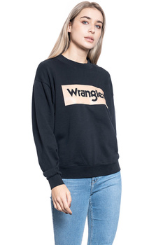 BLUZA DAMSKA WRANGLER RETRO LOGO SWEATER BLACK W6N0HP100 112130774