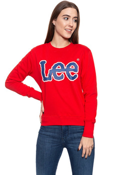 BLUZA LEE DAMSKA LOGO SWS BRIGHT RED L53YRXEF SAMPLE 112112619