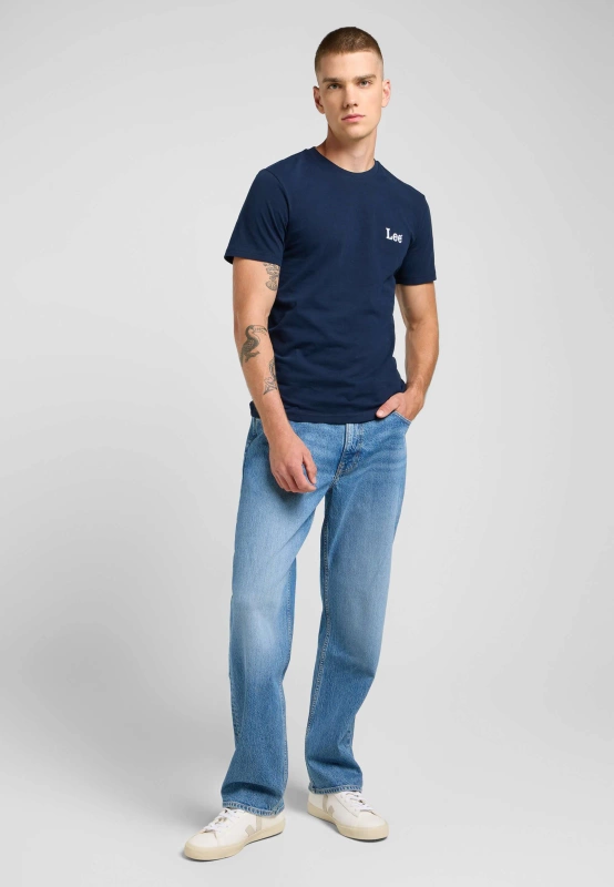 MESKA KOSZULKA LEE SS SMALL LOGO TEE RIVET NAVY 112370502