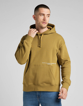 LEE LOGO LOOSE HOODIE MĘSKA BLUZA Z KAPTUREM NIEROZPINANA NADRUK AMMONITE L84HTJ85 112322634