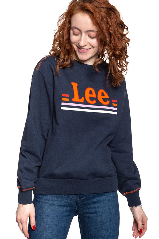 BLUZA LEE DAMSKA LOGO SWS MIDNIGHT NAVY L36GTXMA 112107856