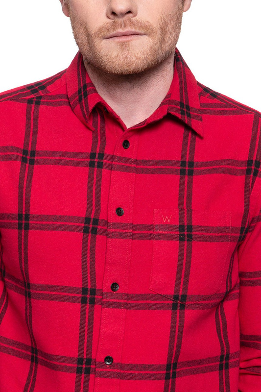 MĘSKA KOSZULA WRANGLER LS 1PKT SHIRT CRIMSON RED W5A1T2X51 112129989