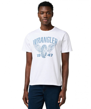 MESKA KOSZULKA  WRANGLER AMERICANA TEE WORN WHITE 112371475