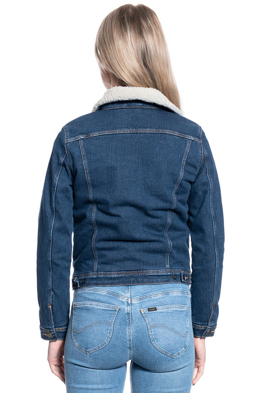 DAMSKA KURTKA JEANSOWA LEE SHERPA RIDER DARK SIDNEY L54VSGQK 112112999