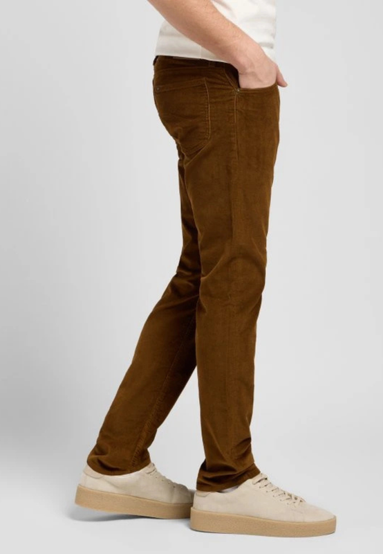 MESKIE SPODNIE SZTRUKSOWE LEE RIDER QUAIL BROWN 112370640