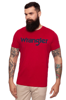 KOSZULKA WRANGLER SS LOGO TEE RED W7B13D347 112131400