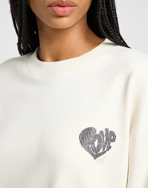 DAMSKA BLUZA LEE RELAXED GRAPHIC CREW ECRU 112363841
