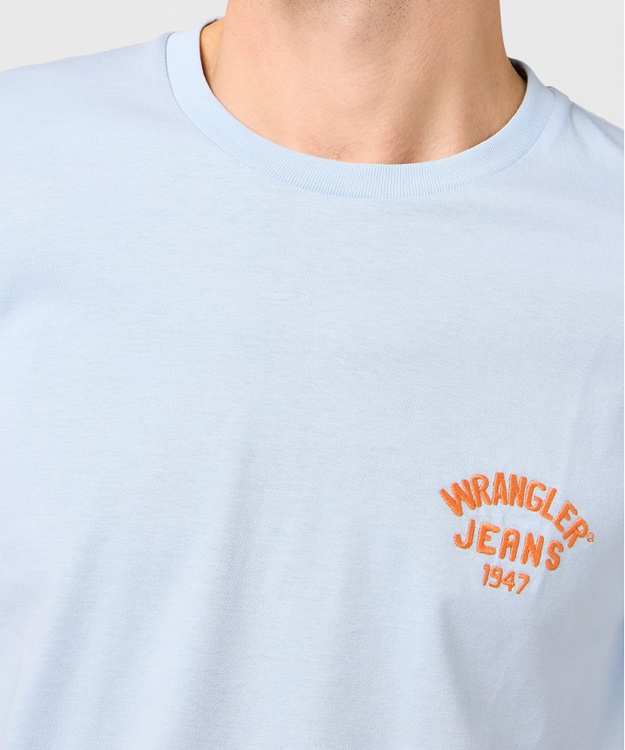MESKA KOSZULKA WRANGLER SMALL LOGO TEE NIAGARA MIST 112362908