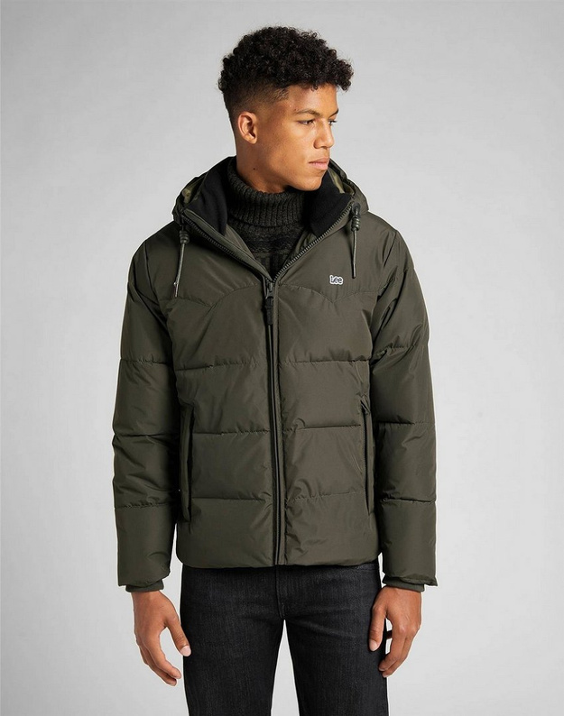 LEE PUFFER JACKET MĘSKA KURTKA ZIMOWA SERPICO GREEN L88BNYOJ 112141010