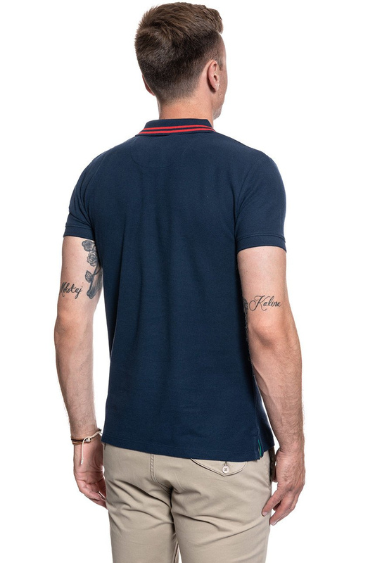 KOSZULKA MĘSKA POLO WRANGLER SS COLOURBLOCK POLO NAVY W7E3KF114 112131777