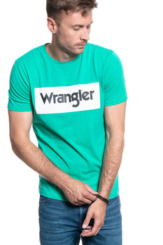 WRANGLER SS LOGO TEE PEACOCK GREEN W742FK082 112131079