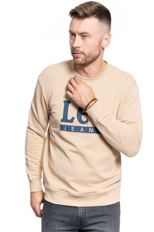 BLUZA MĘSKA LEE BASIC GRAPHIC CREW DUST BEIGE L80TJBLP 112121530