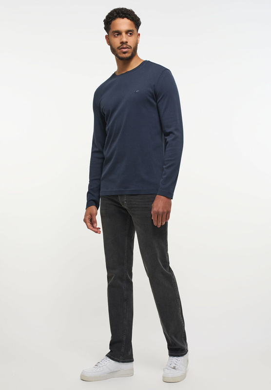 MUSTANG Style Anton B Basic MĘSKA KOSZULKA Z DŁUGIM RĘKAWEM Outer Space 1013533 5330