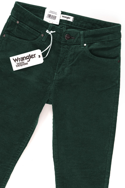 DAMSKIE SPODNIE SZTRUKSOWE WRANGLER SLIM GREEN NIGHT W28LEK18P 112128382