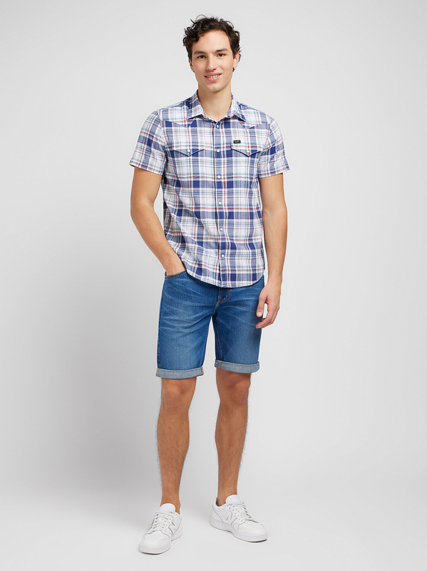 LEE MĘSKA KOSZULA LEE SS WESTERN SHIRT MEDIEVAL BLUE 112349936