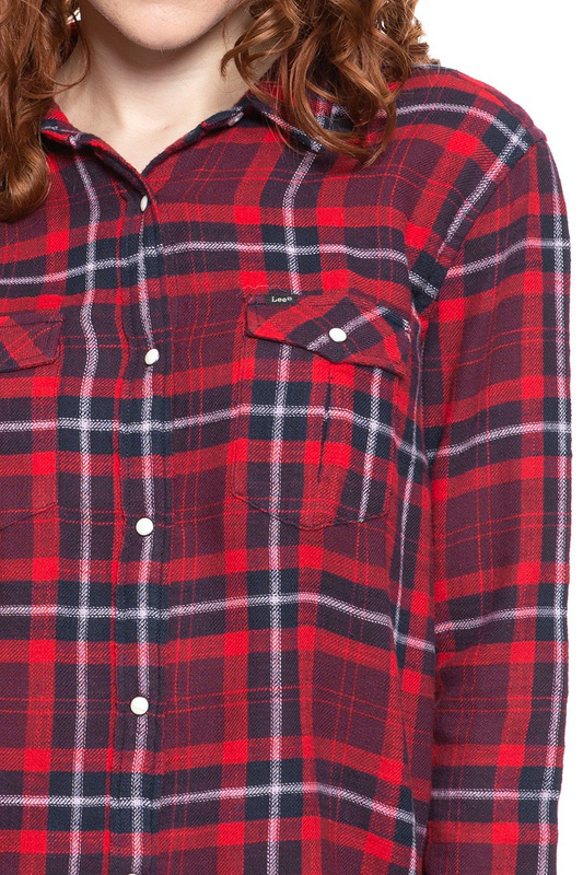 KOSZULA DAMSKA LEE REGULAR WESTERN WARP RED L46CPUKG 112110875