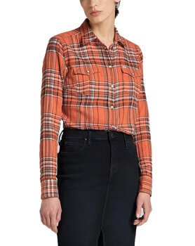 LEE REGULAR WESTERN SHIR DAMSKA KOSZULA MATERIAŁOWA Z DŁUGIM RĘKAWEM MATERIAŁ LOGO DESERT ORANGE L45SXGOB 112140160