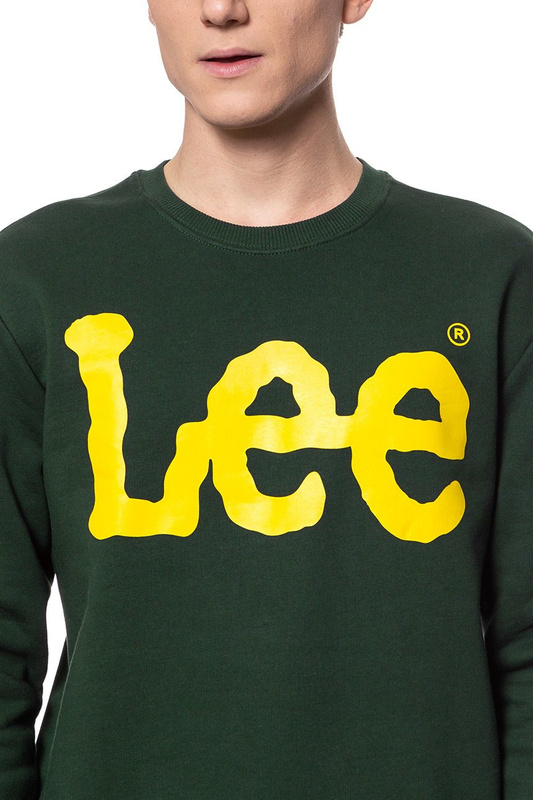 BLUZA LEE BLUZA LEE CREWNECK SWS DK BOTTLE GREEN L81RTJBB 112121898