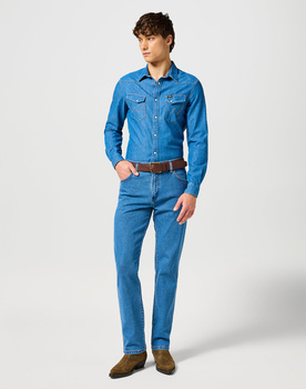 MĘSKI PASEK KLAMRA WRANGLER  FULL GRAIN BELT DARK BROWN 112358072