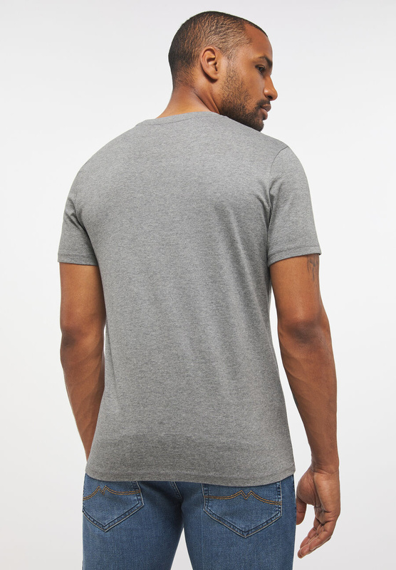 MUSTANG Style Alex C LOGO Tee MĘSKI T-SHIRT KOSZULKA Mid Grey Melange 1013221 4140