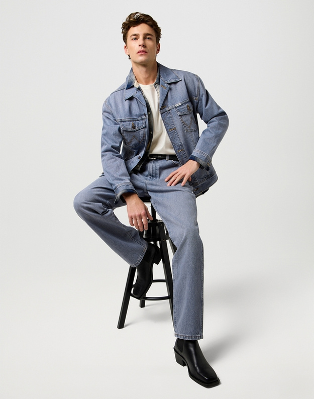 MESKA KURTKA JEANSOWA WRANGLER ANTI FIT JACKET LIGHT ICE 112371446