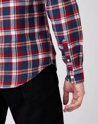 MĘSKA KOSZULA W KRATE WRANGLER LS 1 PKT SHIRT RED W5F1B3X47 112141438