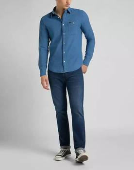 LEE LEESURE SHIRT MĘSKA KOSZULA MATERIAŁOWA WASHED BLUE L66NCCLR 112145377