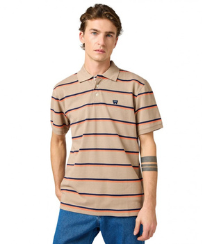 MESKA KOSZULKA WRANGLER STRIPE POLO SHIRT KHAKI 112362831