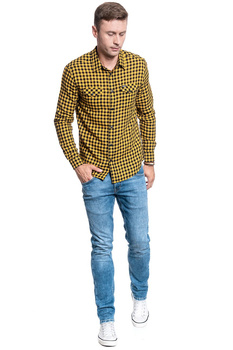 KOSZULA WRANGLER LS 2PKT FLAP SHIRT MIN YELLOW W5A5ORY02 112130073