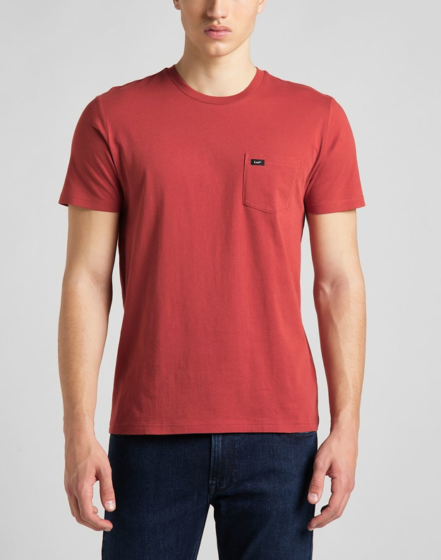 LEE POCKET TEE MĘSKI T-SHIRT RED OCHRE L63JFQOE 112140458