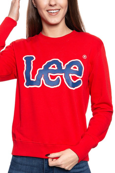 BLUZA LEE DAMSKA LOGO SWS BRIGHT RED L53YRXEF SAMPLE 112112619