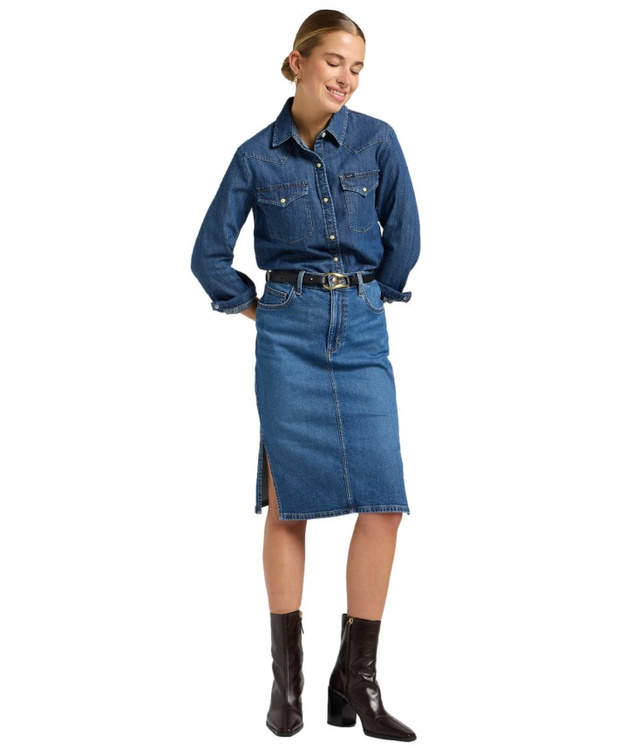 DAMSKA KOSZULA LEE REGULAR WESTERN SHIRT DENIM STACKS 112370983
