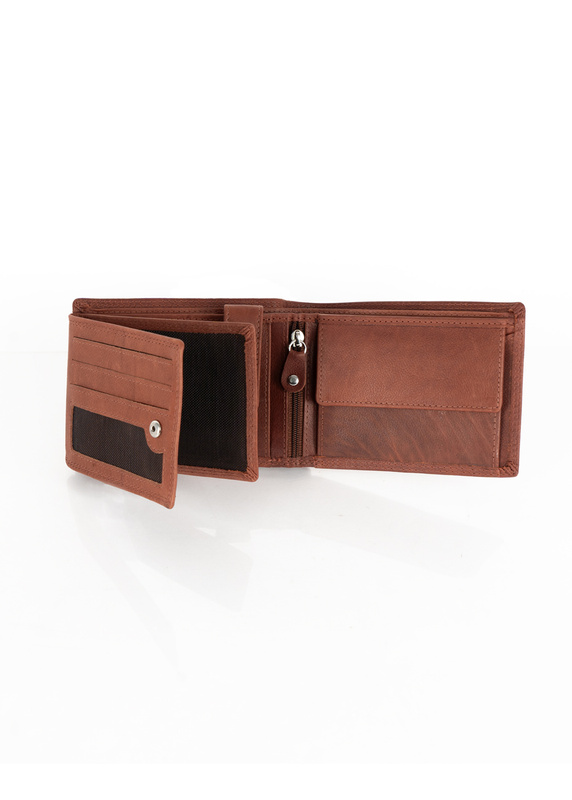 ZESTAW PREZENTOWY MUSTANG - SKÓRZANY PORTFEL I PASEK MĘSKI BROWN