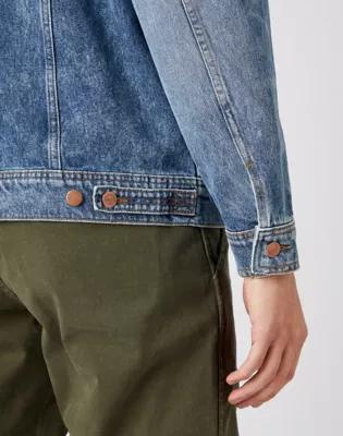 MĘSKA KURTKA JEANSOWA WRANGLER ANTI FIT JACKET STONE EROSION W459SF667 112141345