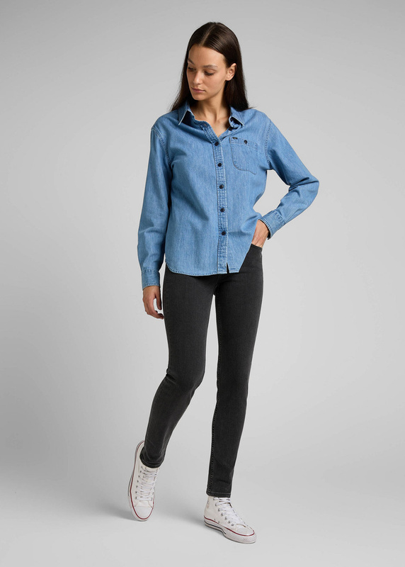LEE SCARLETT DAMSKIE SPODNIE JEANSOWE BLACK MID STONE L526EPMU 112320154