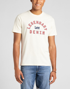 LEE LEGENDARY DENIM TEE MĘSKI T-SHIRT KOSZULKA NADRUK ECRU L61YFQNQ 112145302