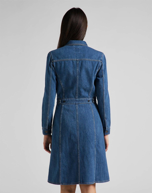 LEE 70s DRESS DAMSKA SUKIENKA JEANSOWA MID STONE L50PNA44 112145232