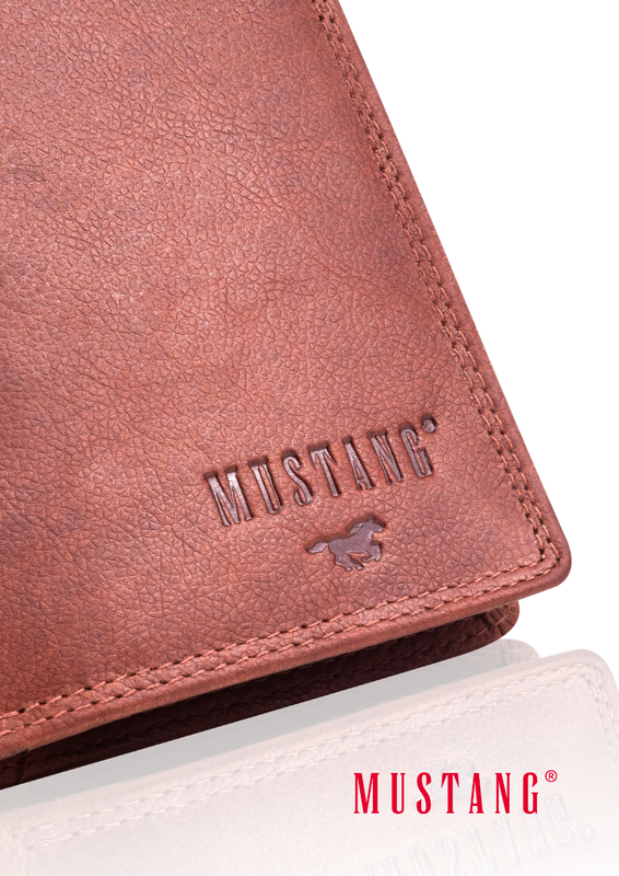 MUSTANG Denimo High Wallet Side Opening SKÓRZANY PORTFEL POJEMNY NA KARTY RFID