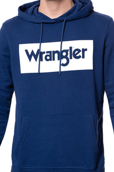 BLUZA WRANGLER LOGO HOODIE BLUE DEPTHS W641HYXJY 112130474