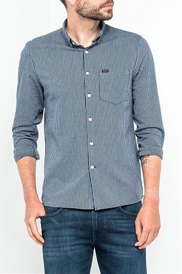 LEE SLIM BUTTON DOWN MĘSKA KOSZULA MATERIAŁOWA PASKI NIGHT SKY L66XZQSJ 112116850