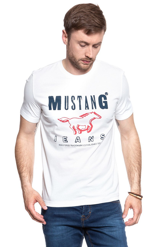 MUSTANG T SHIRT Logo Tee CLOUD DANCER 1007252 2020